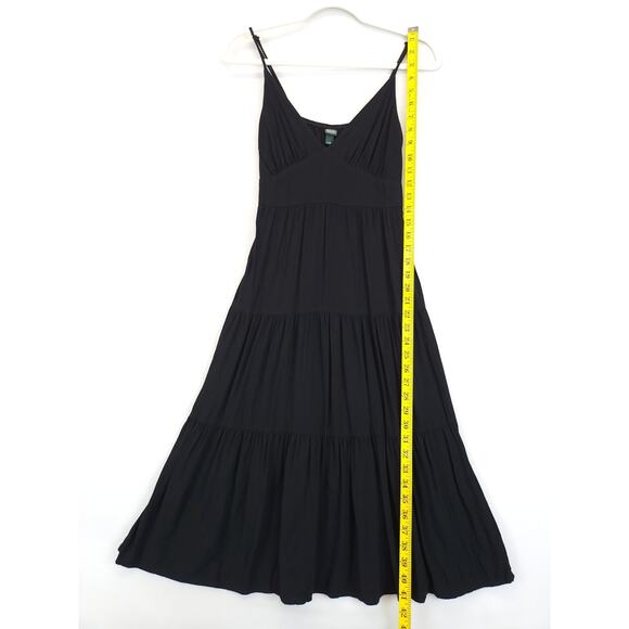 Wild Fable Tiered Short SunDress Adjustable Strap Women XS Flowey Black Causal - Picture 3 of 11